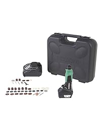 Hitachi GP10DL - Herramienta giratoria inalámbrica (12 V, iones de litio, velocidad variable, con juego de accesorios de 40 piezas)