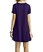 Women's Short Sleeve Casual Loose Swing Basic Cotton Simple Tunic T-shirt Dresses,Ze2004_purple,Medium