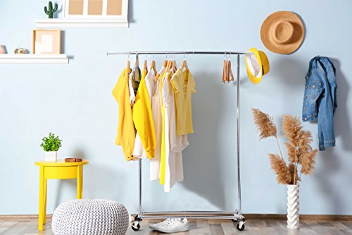 image for HOUSE DAY Portable Clothing Garment Rack Heavy Duty Rolling Clothes Ra