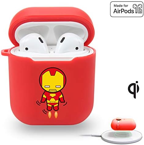 AirPods Case Cover, Wireless Charging Case Accessories Shockproof Protective Silicone Cover Skin Compatiable with Apple AirPods 1st/2nd (not Include AirPods/AirPods Charging Case) (red2)