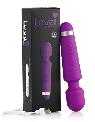LoveI Silicone USB Rechargeable 12 Speed Vibrating Personal Massager (Purple)