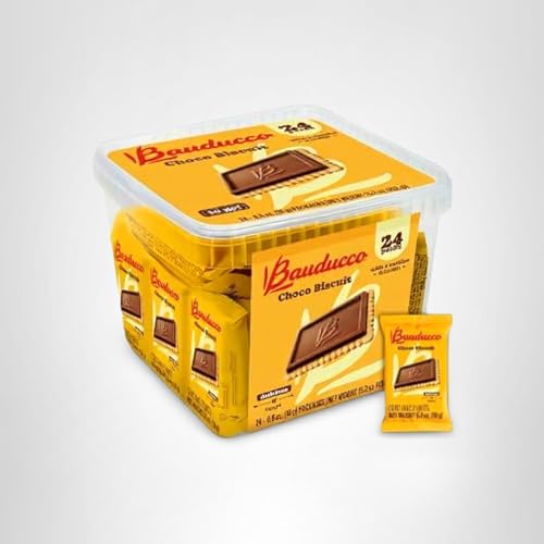 BAUDUCCO CHOCO BISCUIT COOKIES – CRISPY CHOCOLATE-COVERED BISCUITS, INDIVIDUALLY WRAPPED FOR SNACKING, DESSERT, AND LUNCH BOXES, 15.2 OZ (PACK OF 24)