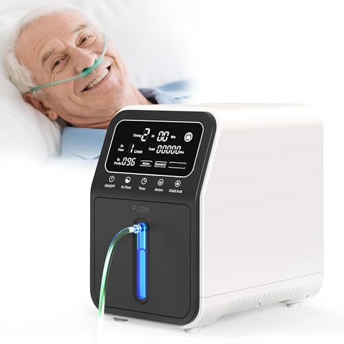 Oxygen Device for Home, Oxygen 30% ~ 90% Purity 1-9L/min Flow, 24H Continuous Oxygen Supply, with Misting, Remote Oxygen Concentrator, Home and Travel