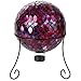 Lily's Home Colorful Mosaic Glass Gazing Ball, Designed with a Stunning Holographic Petal Mosaic Pattern to Bring Color to Any Home and Garden, Red, Blue & Purple (10 Inches Dia.)