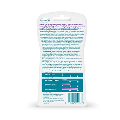 Amope Pedi Perfect Electronic Foot File Mixed Refills, 2 Count, Regular & Extra Coarse - Thumbnail 2