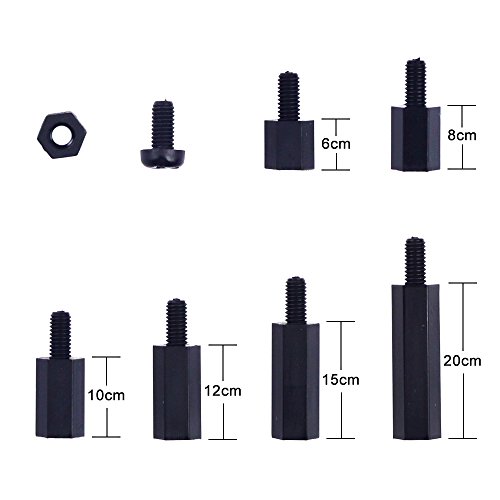 UCTRONICS 180pcs M3 Nylon Standoff Kit, Male Female Hex Utility Spacer Screw Nut Assortment Mounting Hardware Kit, Prototyping Accessories for FPV, RC, Quadcopter Drone, Arduino Circuit Board