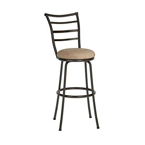 Roundhill Furniture Round Seat Bar/Counter Height Adjustable Metal Bar