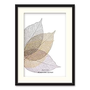 Black Paper Framed Canvas Wall Art for Living Room, Bedroom Simple Beautiful Leaves Canvas Prints for Home Decoration Ready to Hanging - 23x31 inches