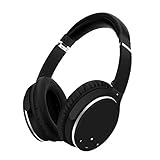 Srhythm Active Noise Cancelling Headphones Bluetooth Wireless Over Ear, Foldable Deep Bass Hi-Fi Stereo, Unique Rubber Finish for Airplanes Travel Work TV PC Phone Airplane Adaptor (Black)