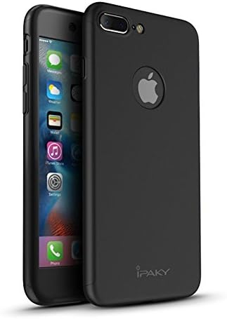 iPhone 7 Plus Case,Ezeagbor &amp;ipaky 360 ° Full-around Protection Cover [ Perfect Fit ] Ultra-Thin Front and Back Cases + [ Free gift ] Tempered Glass Screen Protector (Black for iPhone 7Plus)
