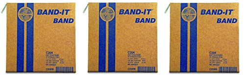 BAND-IT C20499 201 Stainless Steel Bright Annealed Finish Band, 1/2" Width X 0.030" Thick, 100 Feet Roll (3-(Pack))