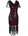 PrettyGuide Women's 1920s Dress Art Deco Cocktail Dress Short Sleeve 3XL Burgundy