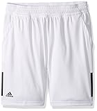 adidas Youth Boys Tennis 3-Stripes Club Shorts, White, Large