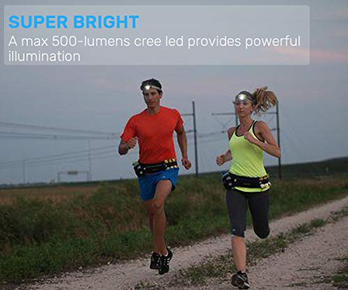 Rechargeable Headlamp, Ultralight Running Headlamp Super Bright IPX7 Waterproof Headlight 5 Light Modes for Hiking Camping Dog Walking