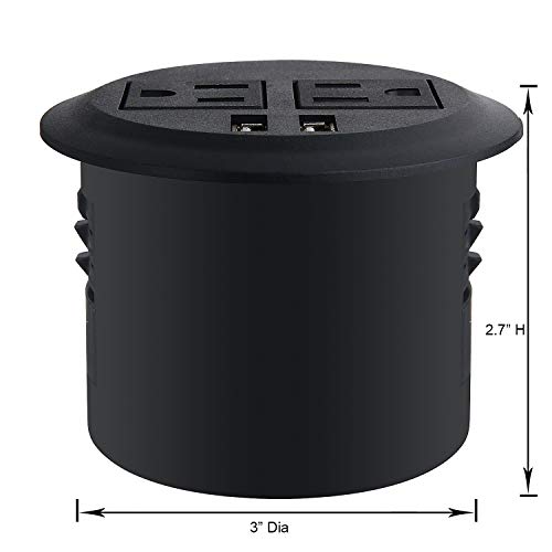 Desktop Power Grommet Power Outlet Socket Desk Data Center 2 Outlet