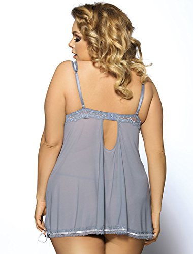 BellaFox-Plus-Size-Babydoll-Lace-Dress-Sexy-Backless-Lingerie-Nightie-G-String