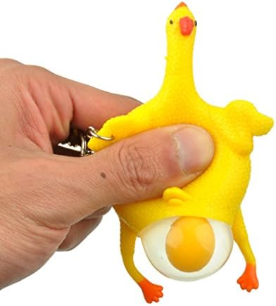Stress Reliever, Squishy Squeeze Stress Relieve Toys Chicken and Eggs Key Chain Ornaments