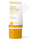 WishCare Vitamin C Glow Milk Sunscreen SPF 50 PA++++ 30g | Infused with Vitamin C, Kojic Acid, Niacinamide, Licorice Extract &amp; Soy Milk Peptide plus Ceramides &amp; Hyaluronic Acid