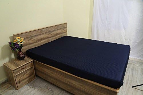 Hotel Brand 400 Thread Count 100% Egyptian Cotton 1-Piece Extra Deep Pocket, Bed Fitted Sheet Fit Upto 28 Inches Deep Pocket, Emperor/Wyoming King Size Striped Navy Blue By Philly Linens