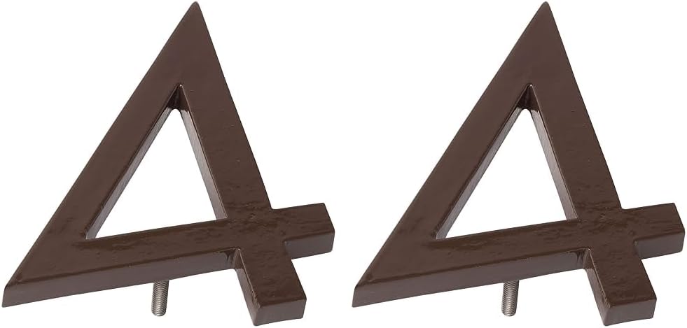 Address Signs - Montague Metal Products MHN-04-F-RB1-4 Solid Brushed Aluminum Modern Floating Address House Numbers, 4