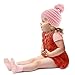 Kids CC Ages 2-7 Pompom Chunky Thick Stretchy Knit Slouch Beanie Cap Hat Pink