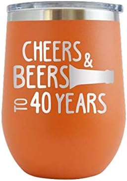 Amazon Com Cheers Beers To 40 Years Funny 40th Birthday Stemless Wine Glass For Women Men Gift Idea Unique Personalized Bday Glasses Best Friend Turning 40 Party Decoration