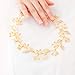 Yean Leaf Bride Wedding Headband Gold Bridal Hair Accessories Rhinestones Headpiece for Women and Girls