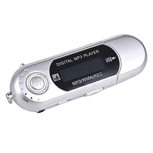 daffodilblob LCD Screen USB Digital Portable MP3 Music Player FM Radio 32GB TF Card Supported with Earphone Silver