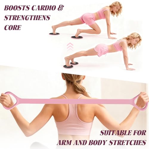10 Pcs Pilates Kit Essentials Workout Set with 13" Circle Yoga Ring, 10" Ball, Figure-8 Band, Stretch Strap, Arm Trainer and Resistance Bands for Women at Home Pilates Equipment
