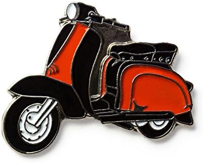 Red and Black Scooter Enamel Lapel Pin