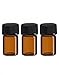 24pcs 3 ml Amber Glass Essential Oil Bottle with Orifice Reducer and cap (24)