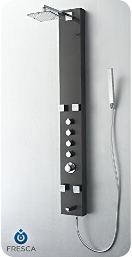 Fresca Bath FSP8001BG Pavia Stainless Steel Thermostatic Shower Massage Panel, Brushed Gray