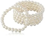 Set of Five Chinese Freshwater Cultured Pearl (7-8 mm) Stretch Bracelets, 7.5