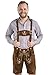 Schöneberger Men's Bavarian Lederhosen Brown - Oktoberfest Leather Trousers