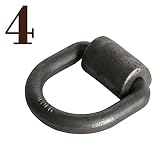 DC Cargo Mall Four Weld-On D Ring Tie Down Anchors | 5/8 Forged Steel D Rings with Welding Clips