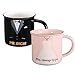 ROSA&ROSE Novelty Coffee Mugs Ceramer Mug Set of 2 Porcelain Cup Coffee Mugs Couple 12oz- Unique Gifts Set and Wedding For Bride (Mr &Mrs)
