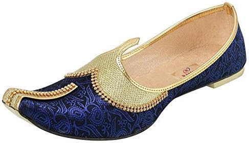 Men's Ethnic Royal Blue Jutti,Mojari