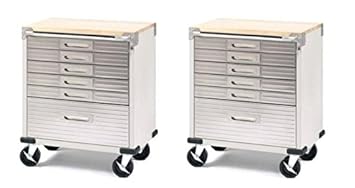Seville Classics Ultrahd 6 Drawer Rolling Cabinet Set Of 2 Amazon