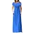 Women Short Sleeve Dress Loose Solid Plain Maxi Dress Casual Long Party Dress with Pockets Split Summer Dress
