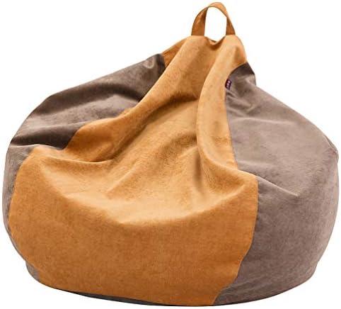 Nobildonna Stuffed Storage Bird's Nest Bean Bag Chair (No Filler) for Kids and Adults. Extra Large Beanbag Cover Stuffed Animal Storage or Memory Foam Soft Premium Corduroy Covers (Brown & Yellow)