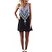 vanberfia Women's Summer Sleeveless Printed Casual Mini Beach Floral Dress