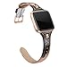 SWEES Leather Bands Compatible with Fitbit Versa 2 / Fitbit Versa Lite & SE/Fitbit Versa, Slim Thin Genuine Leather Replacement Strap for Versa Women (5.5