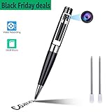 Spy Camera Pen Hidden Camera Meeting Video Recorder HD 1080P Mini Portable DVR Cam Built-in 16GB Micro SD Card + 2 Ink Fills