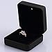 Luxury Black PU Leather and Steel LED Light Jewelry Ring Box With Battery