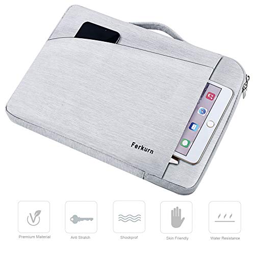 Ferkurn 14 inch 15inch 15.6 inch Laptop Sleeve with Handle Compatible MacBook Pro 15, Surface Book 2 15, HP, Dell, Protective Waterproof Carrying Laptop Case Bag -Off White