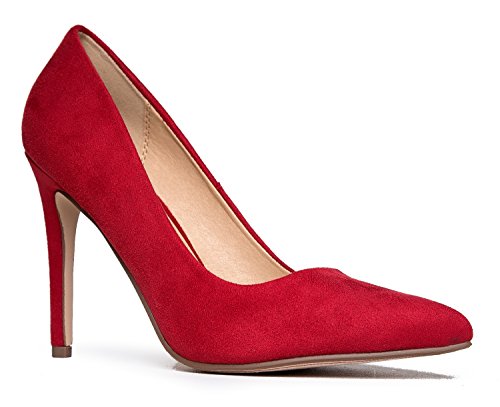 J. Adams Classic Pointed Toe Pumps, Lipstick Suede, 6 B(M) US