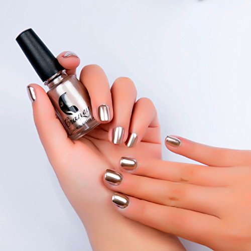 YJYdada Metal Color Stainless Steel Plating Silver Mirror Nail Polish (gold)