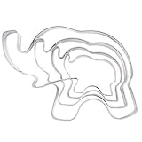 4 Counts a Set Elephant Shapes Stainless Steel Cookie Cutter Elephant Shaped Press Cookie Molds Fondant Cutter by MERRY BIRD