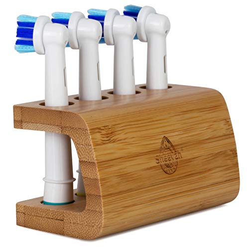 EcoFriendly Bamboo Toothbrush Holder for Oral B Toothbrush Heads (Does