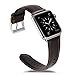 Apple Watch Band 42mm, OUHENG Retro Vintage Genuine Leather iWatch Strap Replacement for Apple Watch Series 3 Series 2 Series 1, Dark Brown with Silver Adapter